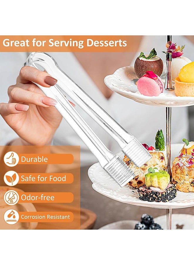 HS Plastic Buffet Serving Tongs, Disposable Clear Tongs, 6 Pcs Mini Clear Kitchen Tongs 6.3 Inch Small Ice Tongs For Tea And Coffee, Party Catering, Appetizers, Salad, Desserts, Sandwich, Buffet Barbecue - Image 5